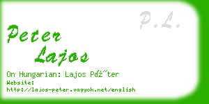 peter lajos business card